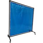 ＴＲＵＳＣＯ　溶接遮光フェンス　１５１５型単体　キャスター　青