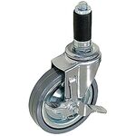 ｙａｚａｋｉ　パイプキャスター　車輪径Φ１００　自在車　ゴム車輪　ストッパー付　ＹＧＲ－１００Ｓ