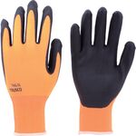 ＴＲＵＳＣＯ　液晶対応すべり止め付ニトリル手袋　オレンジ　Ｍ