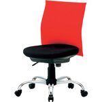 ＴＲＵＳＣＯ　ローバックオフィスチェアー　肘無　赤