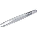 ＴＲＵＳＣＯ　透明プラスチック製ピンセット　１２０ｍｍ　先平細型