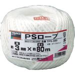ＴＲＵＳＣＯ　ＰＳロープ　幅３ｍｍＸ長さ８０ｍ　白