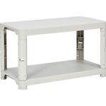 ＴＲＵＳＣＯ　プラ棚　高さ５１５－２段タイプ　コーナーキャップ４個付　ネオグレー