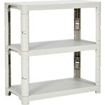 ＴＲＵＳＣＯ　プラ棚　高さ９４３－３段タイプ　コーナーキャップ４個付　ネオグレー