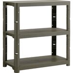 ＴＲＵＳＣＯ　プラ棚　高さ９４３－３段タイプ　コーナーキャップ４個付　つや消しОＤ