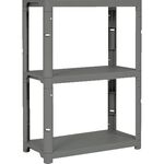 ＴＲＵＳＣＯ　プラ棚　高さ１２２９－３段タイプ　コーナーキャップ４個付　アーセナルグレー