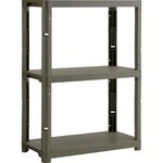 ＴＲＵＳＣＯ　プラ棚　高さ１２２９－３段タイプ　コーナーキャップ４個付　つや消しОＤ