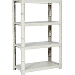 ＴＲＵＳＣＯ　プラ棚　高さ１３７１－４段タイプ　コーナーキャップ４個付　ネオグレー