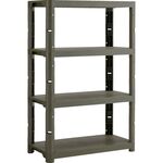 ＴＲＵＳＣＯ　プラ棚　高さ１３７１－４段タイプ　コーナーキャップ４個付　つや消しОＤ