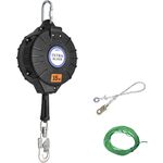 ＴＳＵＹＯＲＯＮ　ワイヤロープ巻取式安全ブロック　ＴＲＢ－１５　テトラブロック１５ｍ　台付・引寄ロープ付