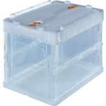 ＴＲＵＳＣＯ　オリコン　薄型折りたたみコンテナ　２０Ｌ　ロックフタ付　透明　透明