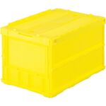 ＴＲＵＳＣＯ　オリコン　薄型折りたたみコンテナ　５０Ｌ　ロックフタ付　イエロー　黄