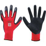 ＴＲＵＳＣＯ　ゴム背抜き手袋　レッド　１双入り　１３ゲージ　Ｌ