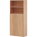 ＴＲＵＳＣＯ　木製　上部オープン・下部両開き書庫　Ｗ８２０×Ｄ４２４×Ｈ１８５０　組立式