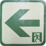 日東エルマテ　蓄光路面標示ノンスリップシート（高耐久）　矢印Ｌ５　３００ｍｍ×３００ｍｍ