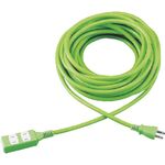 ＴＲＵＳＣＯ　ソフトタイププラグ　３個口タップ型　１０ｍ　グリーン