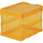 ＴＲＵＳＣＯ　オリコン　α折りたたみコンテナ　スケルコン　２０Ｌ（蓋付）　透明オレンジ　オレンジ