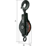 ＴＲＵＳＣＯ　強力型滑車一車スナッチ　フック型７５ｍｍ