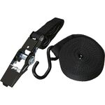 ＴＲＵＳＣＯ　簡易結束ベルト　２５ｍｍＸ５ｍ　ダブルフックタイプ　黒（ラチェット機能あり）