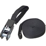 ＴＲＵＳＣＯ　簡易結束ベルト　２５ｍｍＸ５ｍ　アイタイプ　黒（ラチェット機能あり）