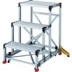 ＴＲＵＳＣＯ　ＴＳＦ型踏台　Ｈ９００　アウトリガー　ＭＧキャスター付