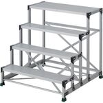 ＴＲＵＳＣＯ　作業用踏台　４段　　ステップ奥行２００　高さ１．０ｍ　天板１０００Ｘ４００