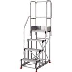 ＴＲＵＳＣＯ　作業用踏台　４段　階段片手すり天場三方高さ１１００ｍｍ