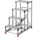 ＴＲＵＳＣＯ　作業用踏台　４段　　ステップ奥行２５０　高さ１．２ｍ　天板６００Ｘ４００