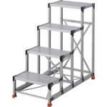 ＴＲＵＳＣＯ　作業用踏台　４段　　ステップ奥行３００　高さ１．２ｍ　天板６００Ｘ４００