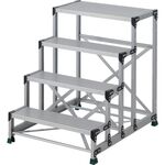 ＴＲＵＳＣＯ　作業用踏台　４段　　ステップ奥行２００　高さ１．０ｍ　天板８００Ｘ４００