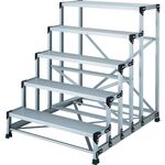 ＴＲＵＳＣＯ　アルミ合金製作業台　５段　高さ１．２５ｍ　天板１０００×４００