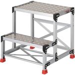 ＴＲＵＳＣＯ　作業用踏台　アルミ製・縞板タイプ　天板寸法６００Ｘ４００ＸＨ６００