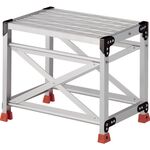 ＴＲＵＳＣＯ　作業用踏台　アルミ製・グレーチング仕様　ＳＵＳ金具　１段　高さ０．５ｍ　天板５００×４００
