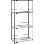 ＴＲＵＳＣＯ　ステンレス製メッシュラック　Ｗ１２０５ＸＤ３０５ＸＨ１８３８　４段　　バックバー付