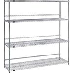 ＴＲＵＳＣＯ　ステンレス製メッシュラック　Ｗ１８２４ＸＤ４５７ＸＨ１８３８　４段　　バックバー付