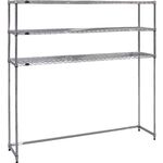 ＴＲＵＳＣＯ　　ステンレス製メッシュラック下段開放型　Ｗ１８２４ＸＤ４５７ＸＨ１８３８　棚板３枚