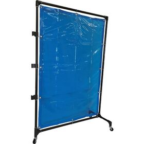 ＴＲＵＳＣＯ　溶接遮光フェンス　１０１５型接続　キャスター　青