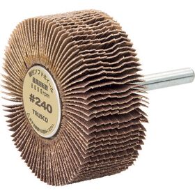 ＴＲＵＳＣＯ　軸付ソフトホイール　外径６０Ｘ厚２５Ｘ軸６　（５個入）　粒度＃２４０　２４０＃