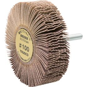 ＴＲＵＳＣＯ　軸付ソフトホイール　外径８０Ｘ厚２５Ｘ軸６　（５個入）　粒度＃１００　１００＃