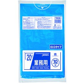 ジャパックス　メタロセン配合ポリ袋　２０Ｌ　青　１０枚　厚み０．０２０ｍｍ