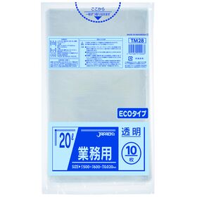 ジャパックス　メタロセン配合ポリ袋　２０Ｌ　透明　１０枚　厚み０．０２０ｍｍ