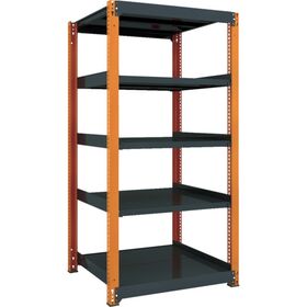 ＴＲＵＳＣＯ　ＴＭ３型中量棚　９００Ｘ９２１Ｘ１８００　５段　単体　黒