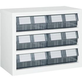 ＴＲＵＳＣＯ　パーツケース　横型バンラックケースＭ型　５９２Ｘ３０７ＸＨ４６８　３段２列　Ｗ