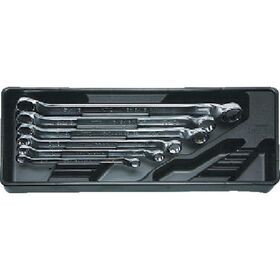 ＫＴＣ　両口めがねレンチセット（６本組）　インチ　１２角　樹脂成形トレイ（Ｗ４４５×Ｄ１８５×Ｈ５２）付き