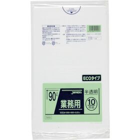ジャパックス　メタロセン配合ポリ袋　９０Ｌ半透明１０枚　厚み０．０３０ｍｍ