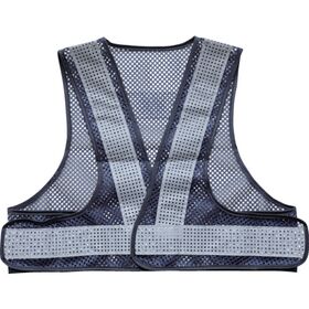 ＴＲＵＳＣＯ　メッシュ安全ベスト　ショート丈　紺＊シルバー　着丈４２０ｍｍ