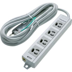 ＴＲＵＳＣＯ　電源タップ　３Ｐ抜け止め４個口　３Ｍ　アース／マグネット付