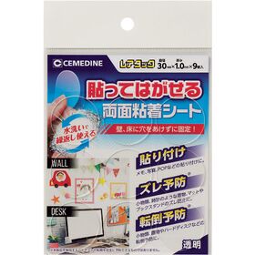セメダイン　レアタック（透明）　φ３０×９個／袋　（貼ってはがせる両面粘着シート）ＴＰ－３１３