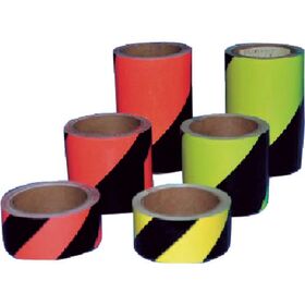 つくし　蛍光反射トラテープ　４５ｍｍ幅×１０ｍ　ライムイエロー・黒