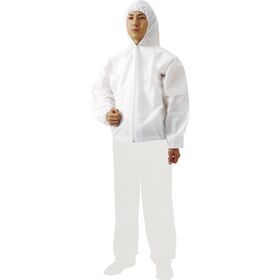 ＴＲＵＳＣＯ　不織布使い捨て保護服フード付ジャンバー　Ｓサイズ